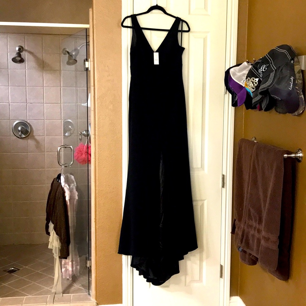 Black Evening Dress with train
